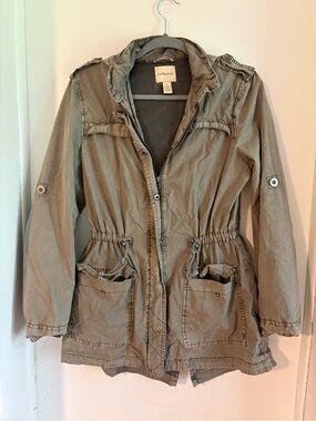 G.H. Bass & Co. Olive Utility Jacket with Drawstring Waist